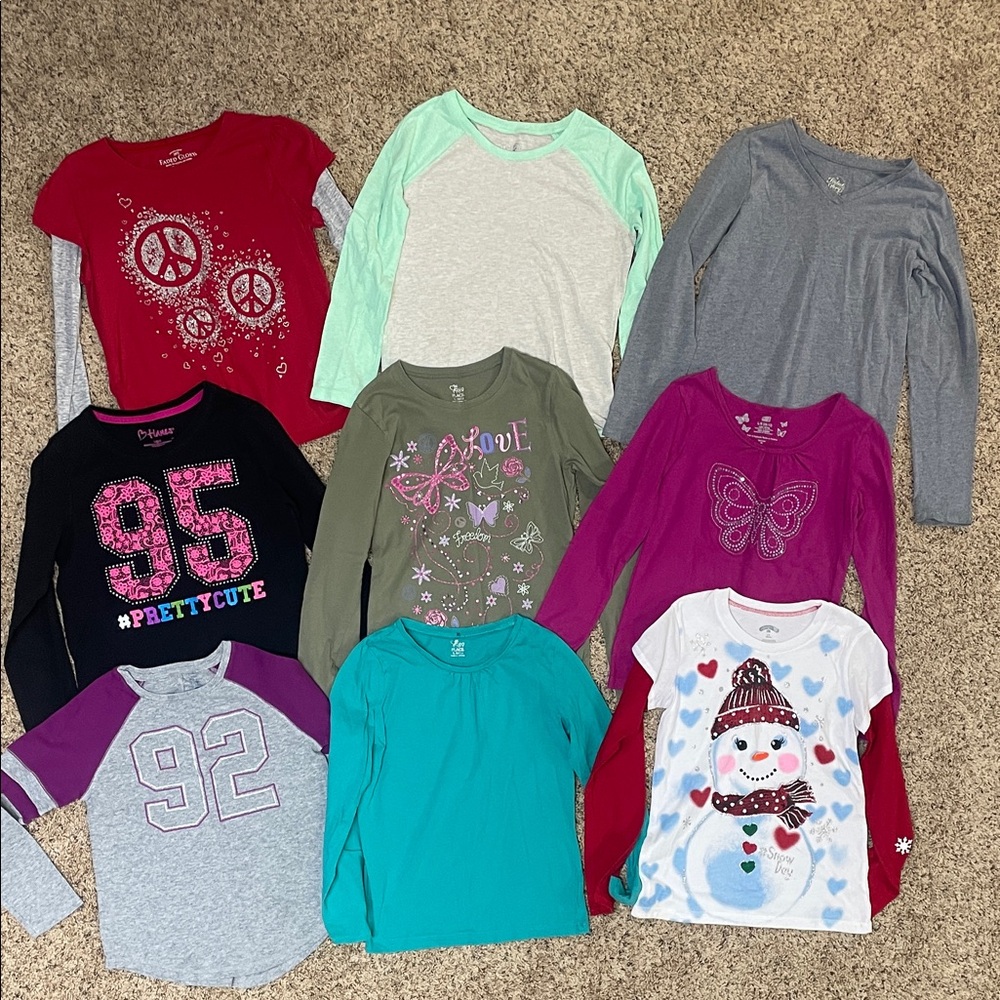 Lot of Girls size 10/12 long sleeve shirts